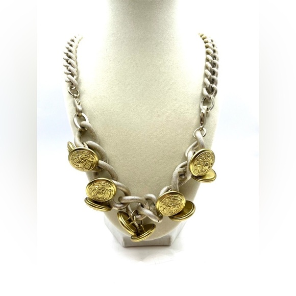 CAbi Bracelet Necklace Coco Eagle Button Necklace Gold Tone Button Necklace - Picture 5 of 15